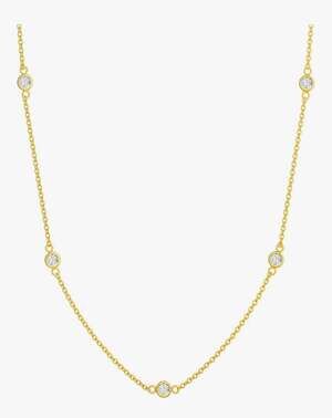 Tewiky Sparkle CZ Bezel Choker Necklace, 14K Gold Plated
